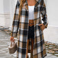 Plaid Long Sleeve Hooded Coat