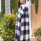 Plaid Button Up Dropped Shoulder Coat