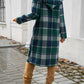 Plaid Long Sleeve Hooded Coat