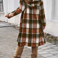 Plaid Long Sleeve Hooded Coat