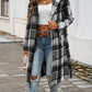 Plaid Long Sleeve Hooded Coat