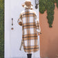 Plaid Button Up Dropped Shoulder Coat