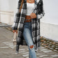 Plaid Long Sleeve Hooded Coat