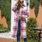 Plaid Button Up Dropped Shoulder Coat