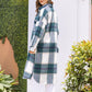 Plaid Button Up Dropped Shoulder Coat