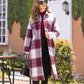 Plaid Button Up Dropped Shoulder Coat