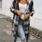 Plaid Long Sleeve Hooded Coat