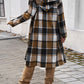 Plaid Long Sleeve Hooded Coat