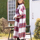 Plaid Button Up Dropped Shoulder Coat