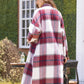 Plaid Button Up Dropped Shoulder Coat