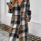 Plaid Long Sleeve Hooded Coat