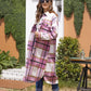 Plaid Button Up Dropped Shoulder Coat