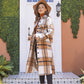 Plaid Button Up Dropped Shoulder Coat