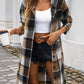 Plaid Long Sleeve Hooded Coat