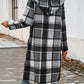 Plaid Long Sleeve Hooded Coat