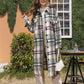 Plaid Button Up Dropped Shoulder Coat