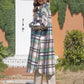 Plaid Button Up Dropped Shoulder Coat