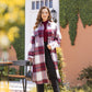 Plaid Button Up Dropped Shoulder Coat