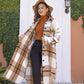 Plaid Button Up Dropped Shoulder Coat