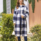 Plaid Button Up Dropped Shoulder Coat