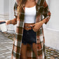 Plaid Long Sleeve Hooded Coat