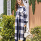 Plaid Button Up Dropped Shoulder Coat