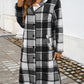 Plaid Long Sleeve Hooded Coat