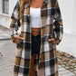 Plaid Long Sleeve Hooded Coat