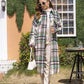 Plaid Button Up Dropped Shoulder Coat