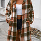 Plaid Long Sleeve Hooded Coat