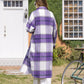 Plaid Button Up Dropped Shoulder Coat