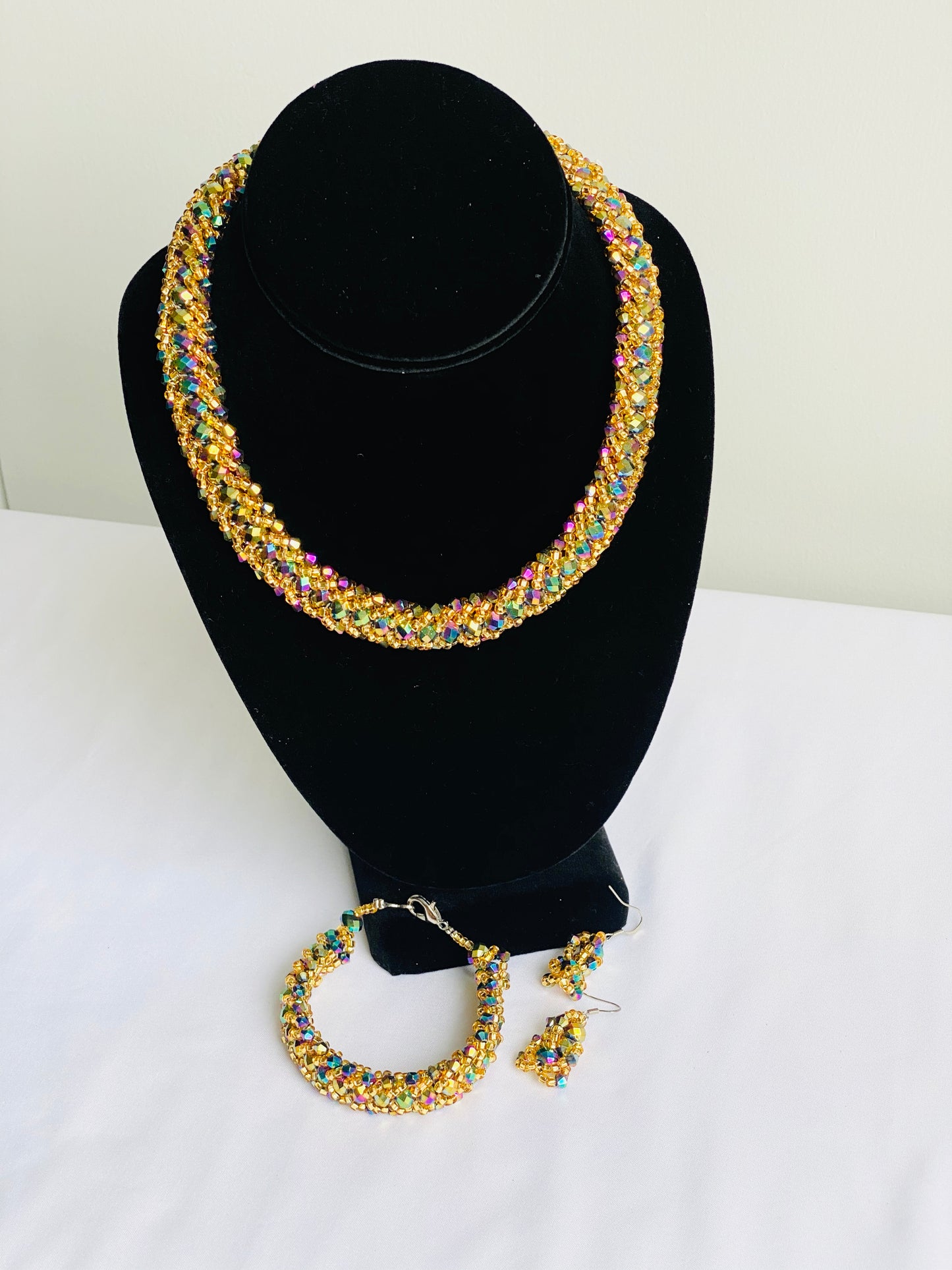 Krobo Beaded Necklace w/ Bracelet and Earring Set