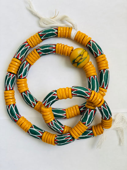 Oware Traditional  Beaded Necklace w/ Bracelet (Unisex)